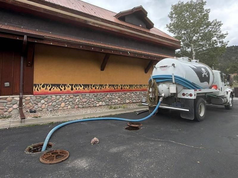 TCS pump truck at a commercial pump-out